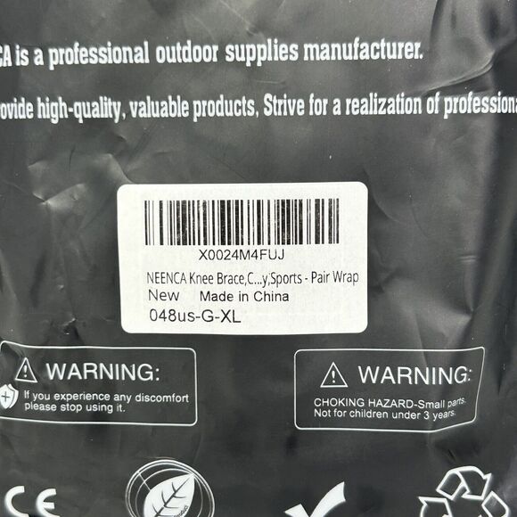 Neenca Support Knee Brace Pair Professional Sport Protection Size XL Black White - Picture 5 of 5